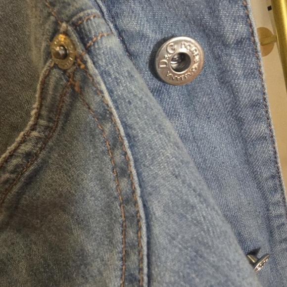 D&G Women's Light Blue Denim Jacket Dolce Gabbana Large Hearts 10 Y2K - Picture 10 of 16